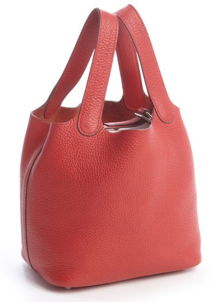 Hermès Preowned Red Picotin Togo Leather Bag in Red | Lyst