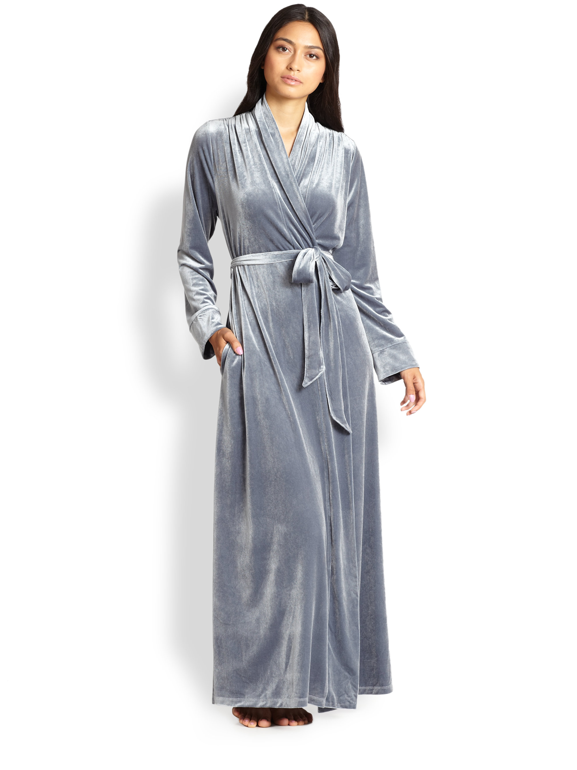 Jonquil Velvet Robe in Silver (PLATINUM) Lyst