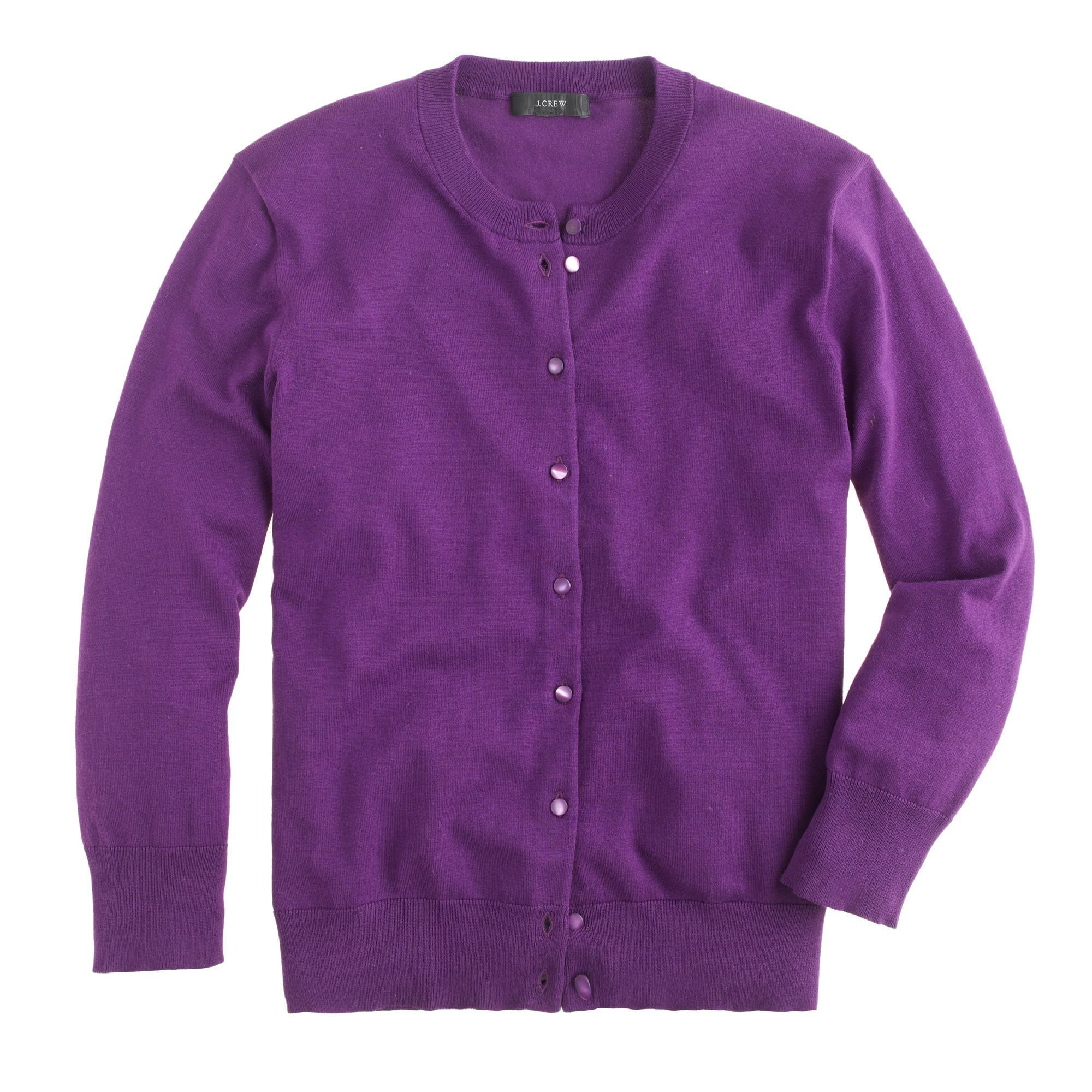 J.crew Jackie Cardigan in Purple (antique purple) Lyst