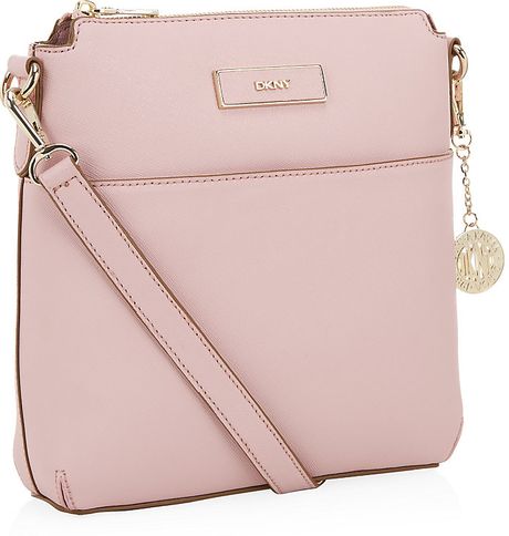 Dkny Saffiano Cross Body Bag in Pink (gold)