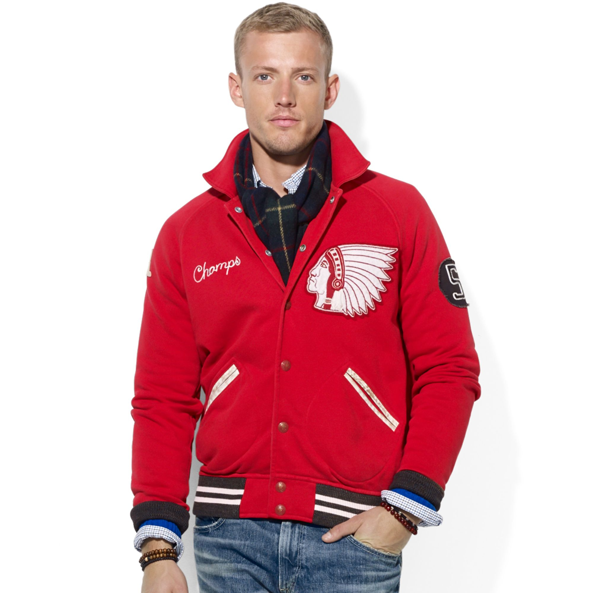 Polo Ralph Lauren Polo Fleece Baseball Jacket in Red for Men (RL2000