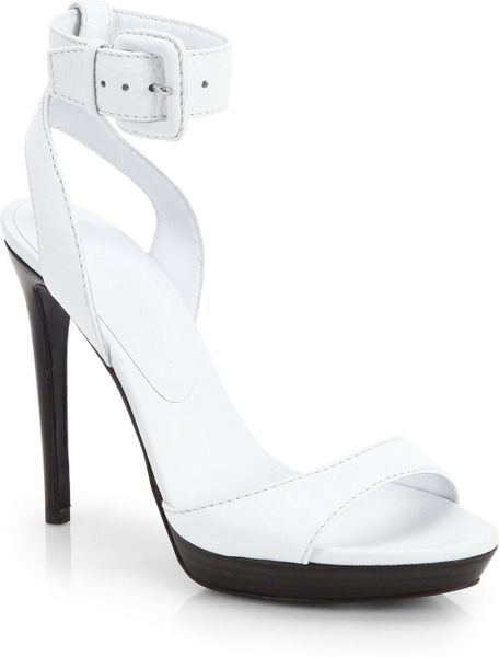 ... Alderney Leather High-heel Sandals in White (OFF WHITE) | Lyst