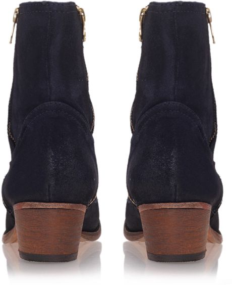 navy blue leather wide calf boots
