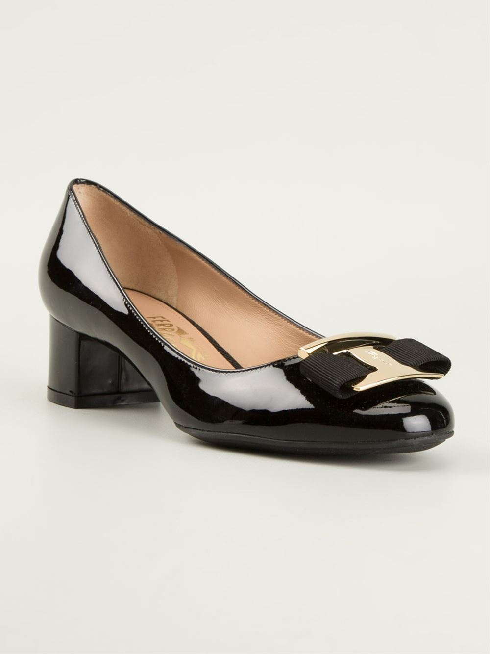 salvatore ferragamo vara dots mesh pumps