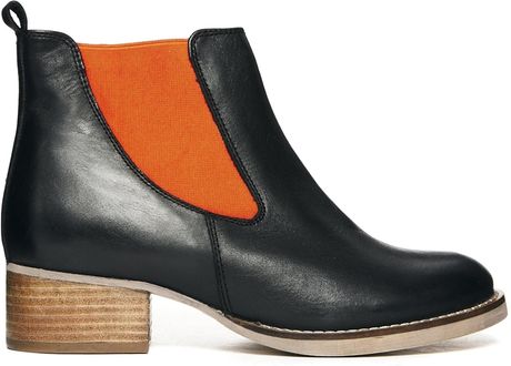 orange chelsea boots