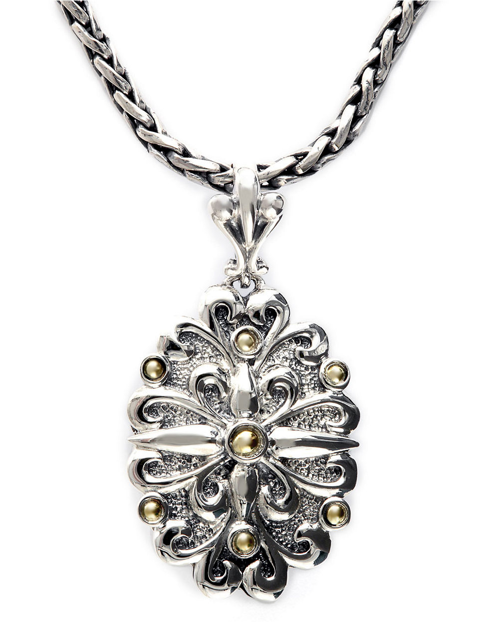 Effy Balissima Sterling Silver Necklace With 18Kt. Yellow Gold Flower