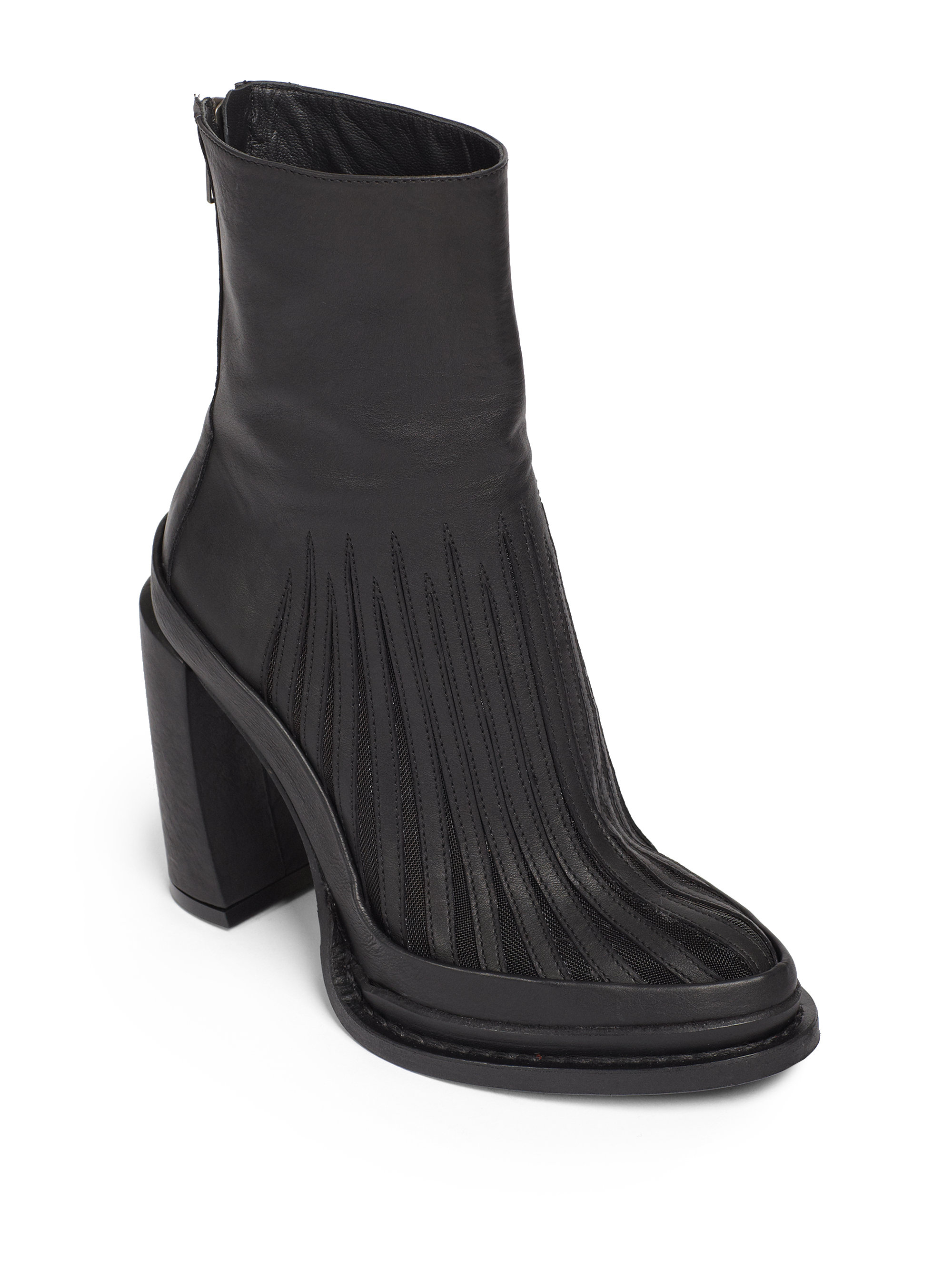 ann demeulemeester leather wedge ankle boots