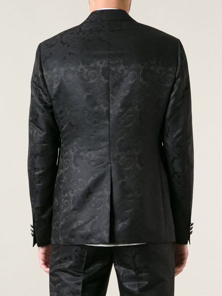 baroque black chiffon suit