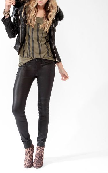 Forever 21 Faux Fur Trim Bomber Jacket in Black