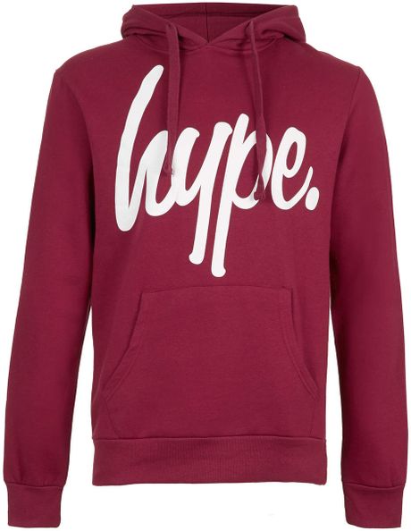Topman Hype Burgundy Hoody in Red for Men | Lyst