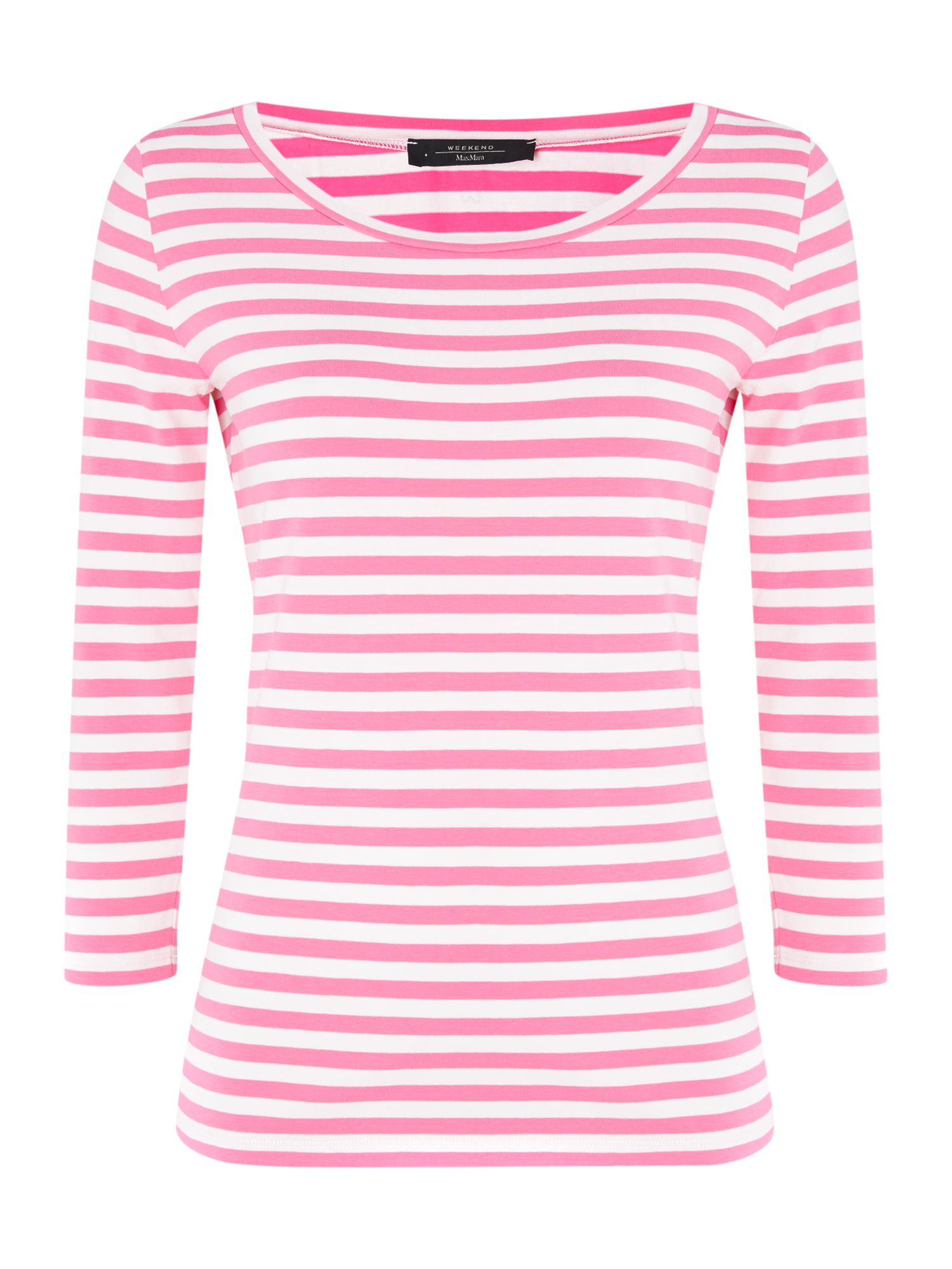 pink three quarter sleeve top