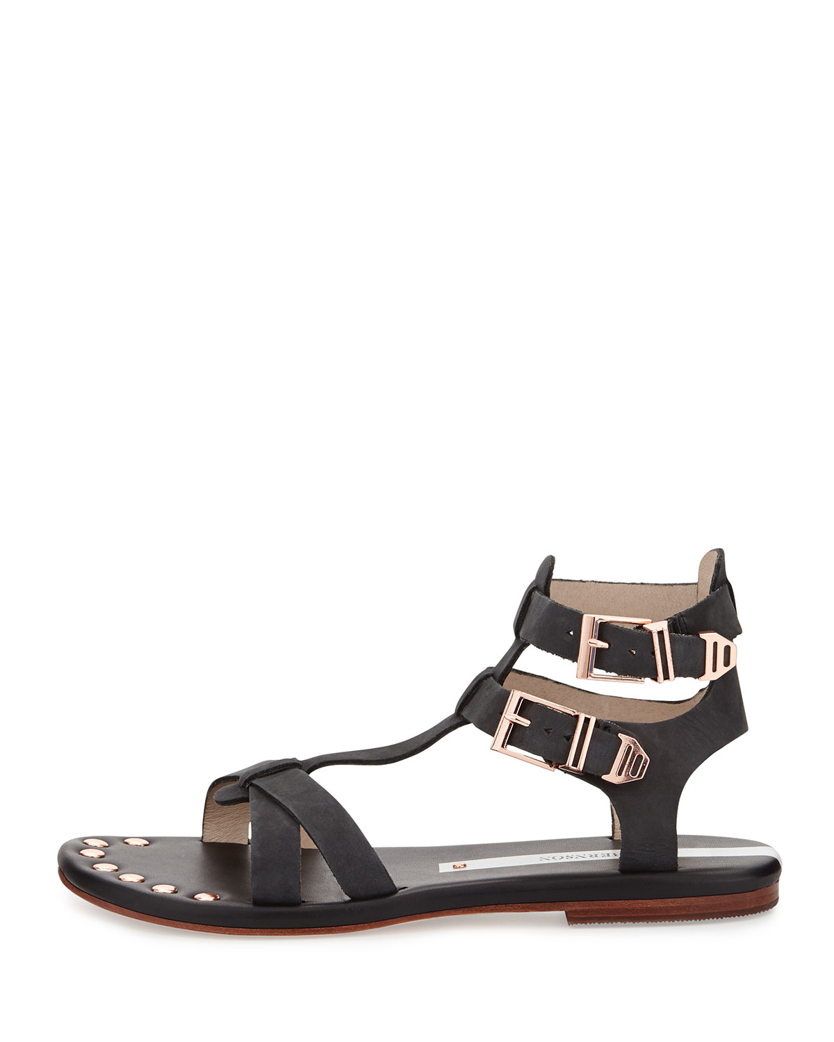 Matt Bernson Km Crisscross Studded Gladiator Sandals Black in Black ...