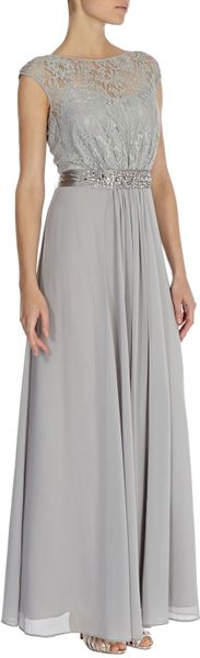 Coast Lori Lee Lace Maxi Dress in Silver (Metallics) | Lyst