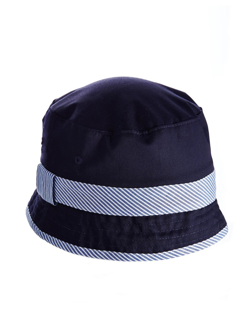 Asos Stripe Band Bucket Hat in Blue (Navy) Lyst