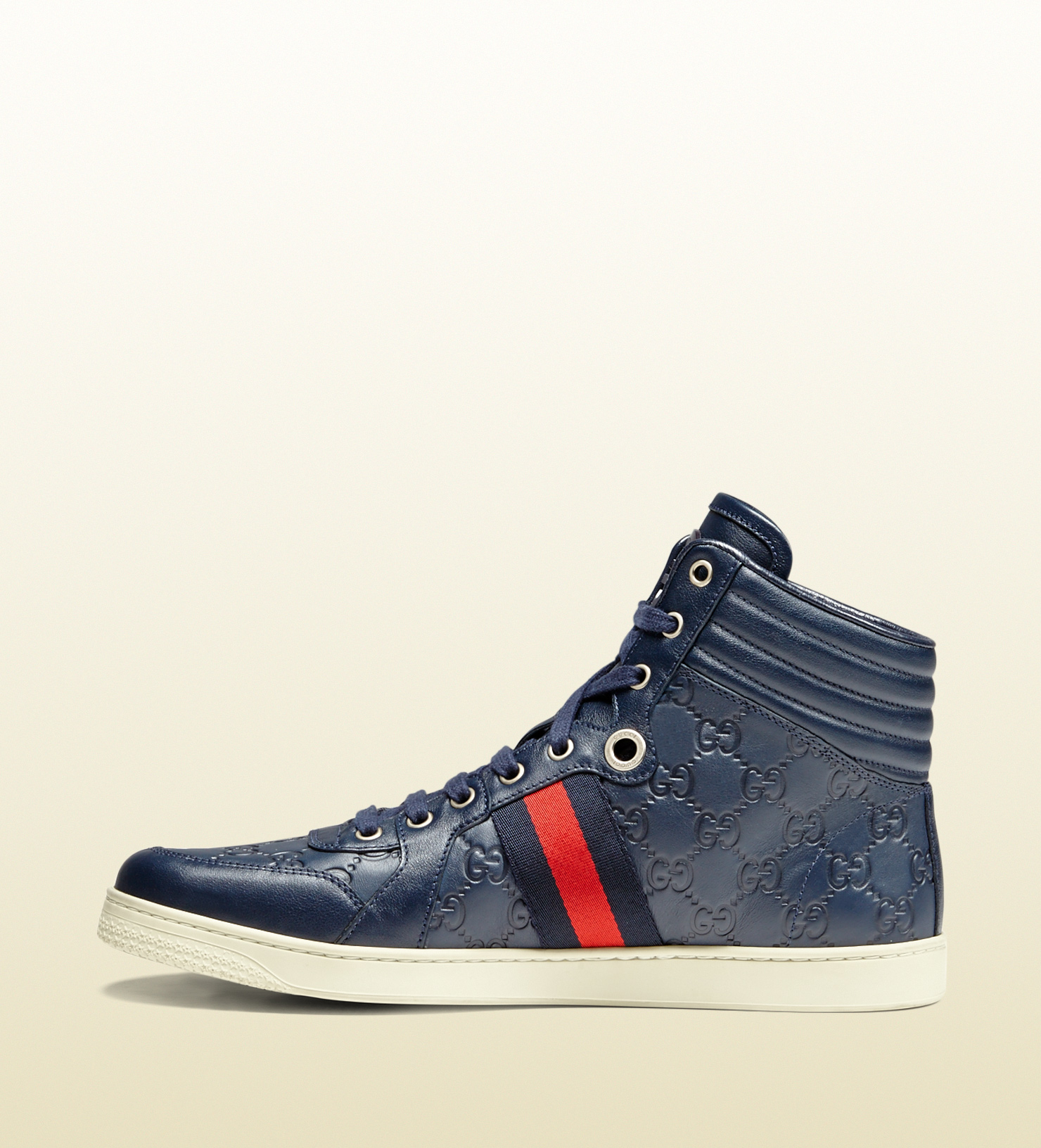 Lyst Gucci Ssima Leather High Top Sneaker In Blue For Men