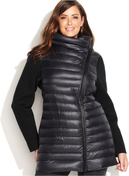 Calvin Klein Performance Plus Size Asymmetrical Puffer Jacket in Black | Lyst
