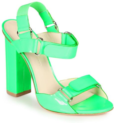 green sling backs