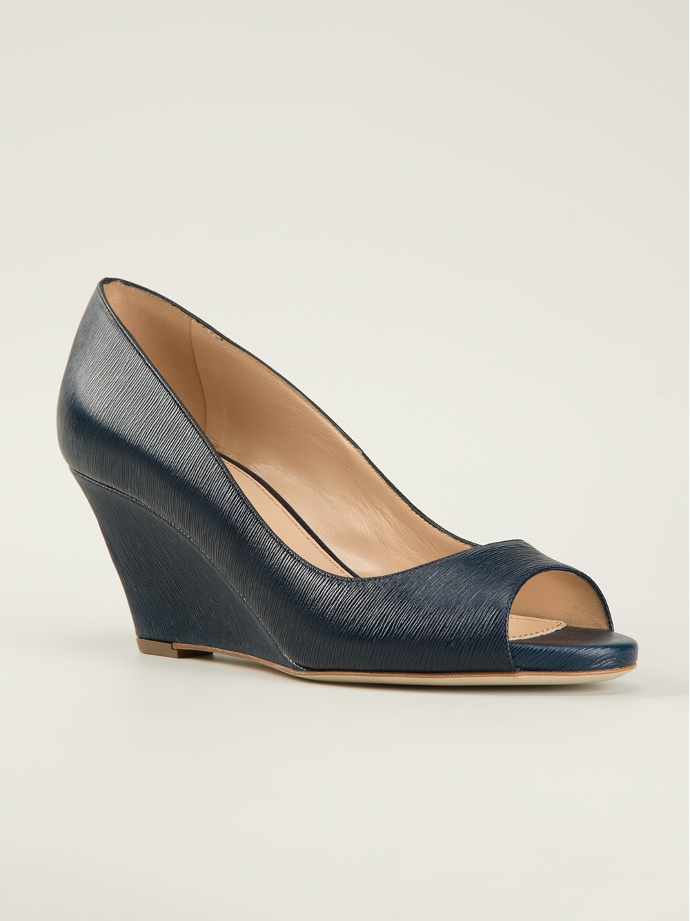open toe wedge pumps
