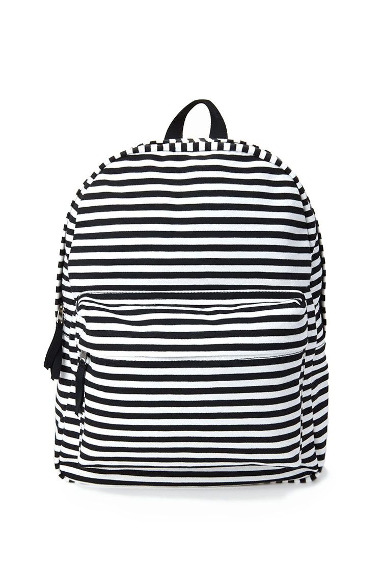Forever 21 Striped Canvas Backpack in Black (Black/white) | Lyst
