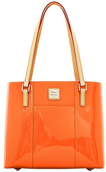 ...  Bourke Lexington Patent Leather Small Shopper Tote Bag in Orange