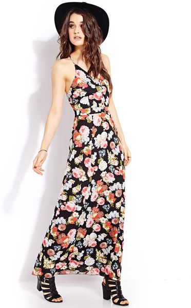 Forever 21 Vintage Sweet Maxi Dress in Black (Blackcoral) Forever 21 Vintage Sweet Maxi Dress in Black (Blackcoral)