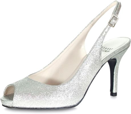 stuart weitzman silver evening shoes
