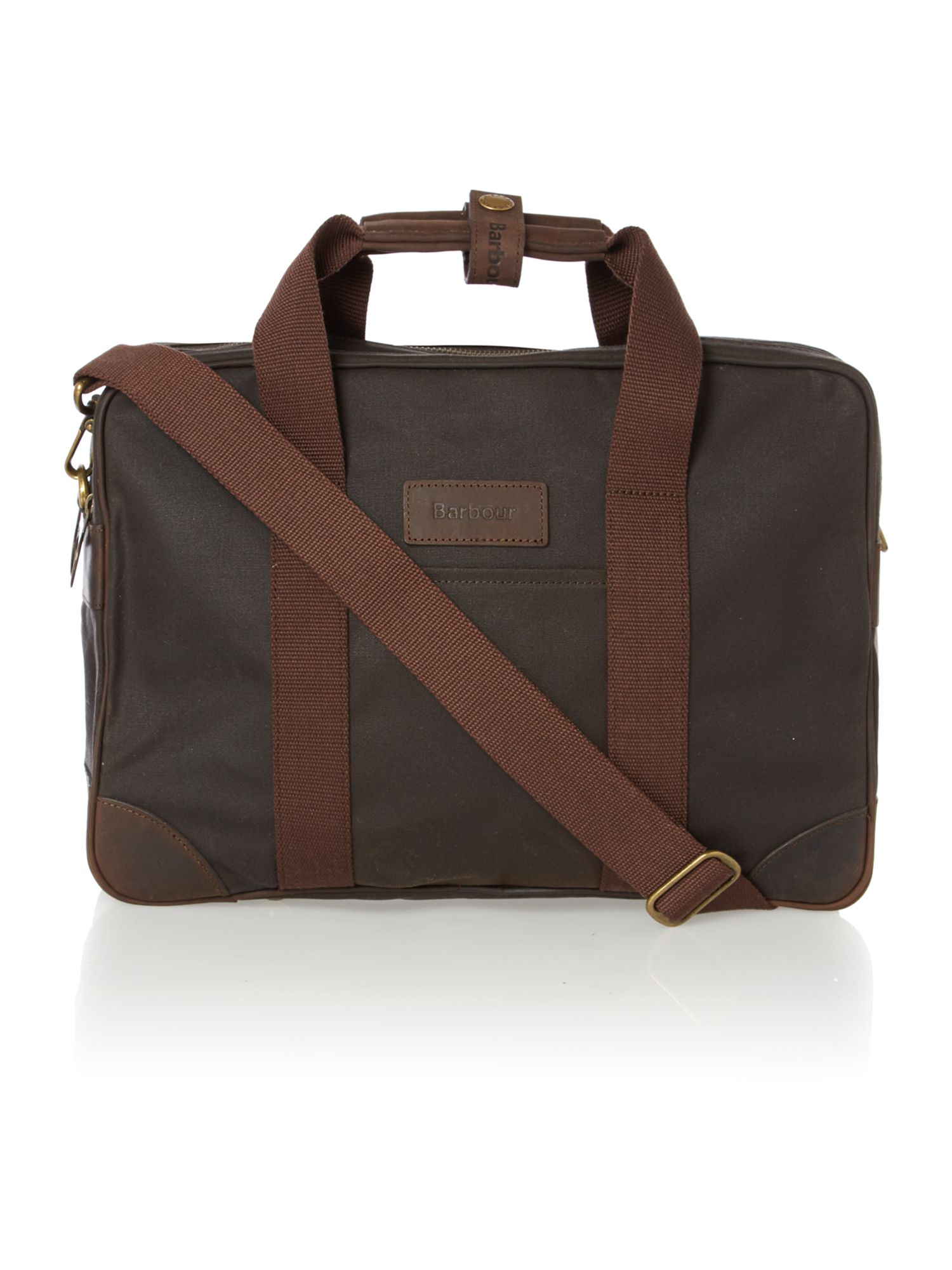 barbour leather laptop bag