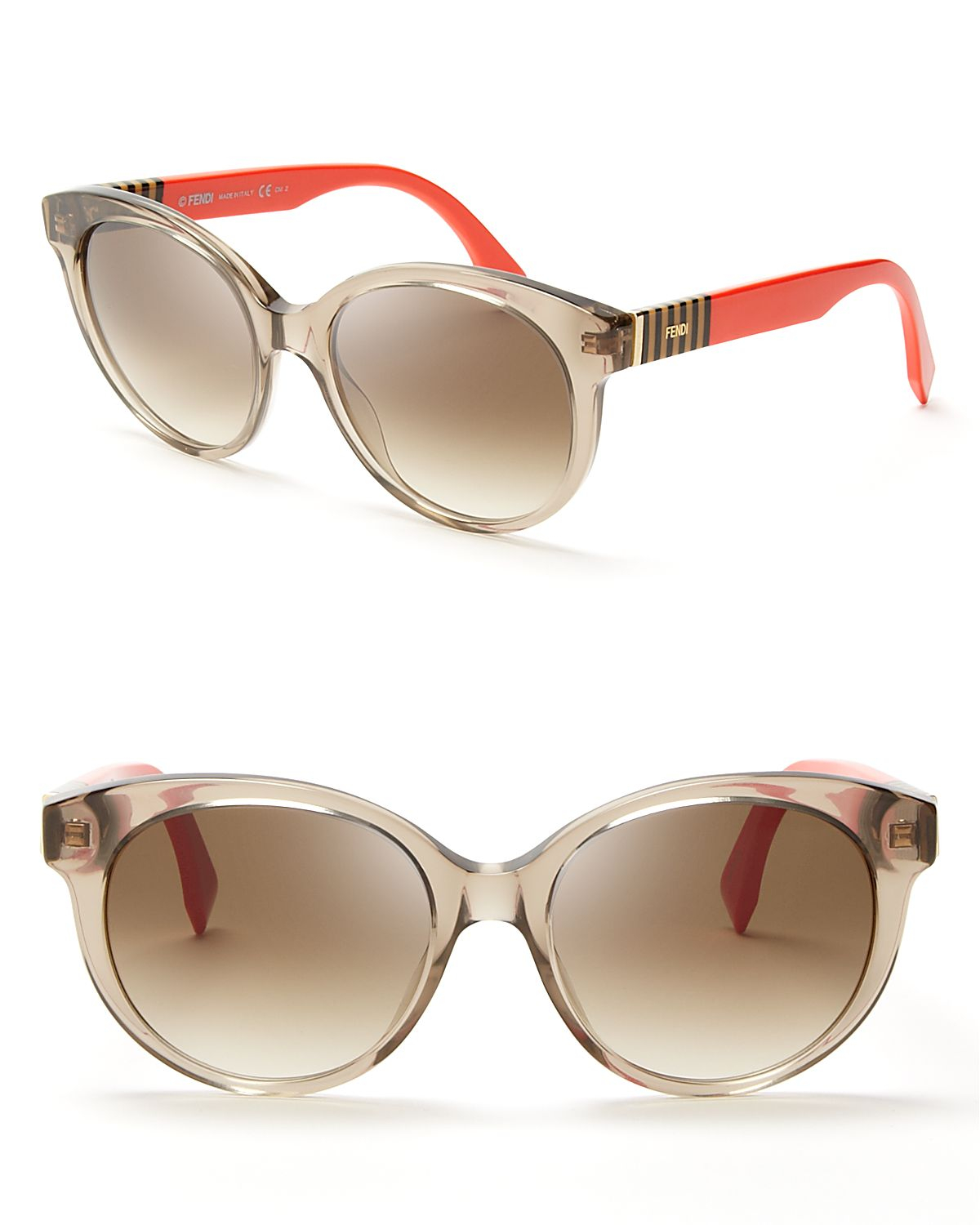 Fendi Rounded Wayfarer Sunglasses in Beige (Mud) | Lyst