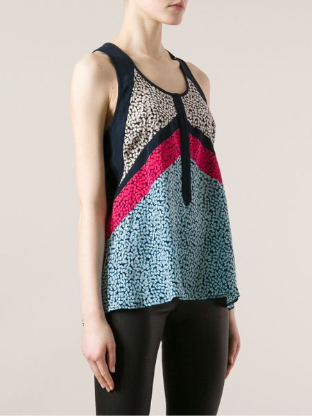 Marc By Marc Jacobs Floral Print Tank Top In Pink Blue Lyst