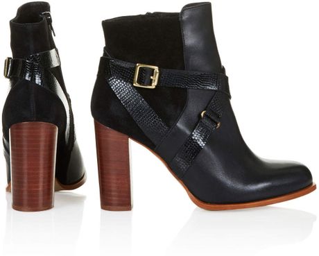 black heeled ankle boots topshop