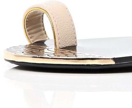 toe sandals loop pink slinky bracelet trim river island