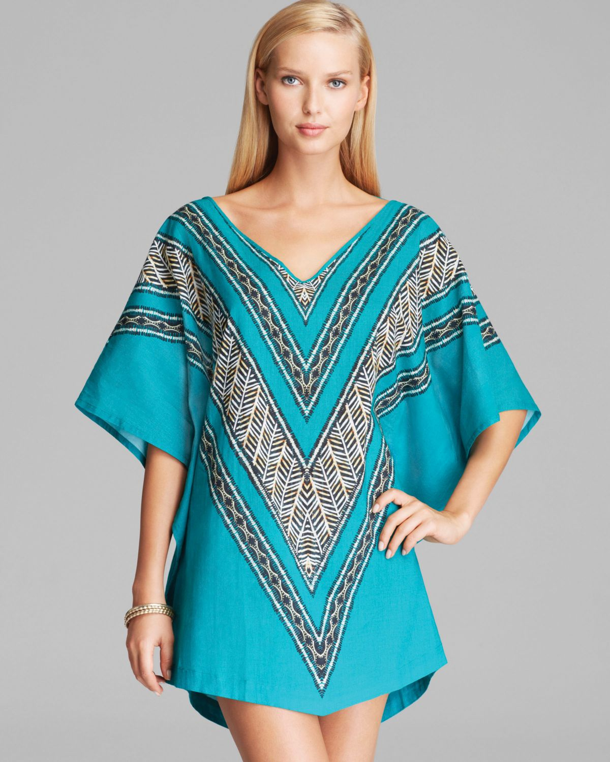 Vix Xingu Isa Caftan Swim Cover Up in Blue (Multi) Lyst