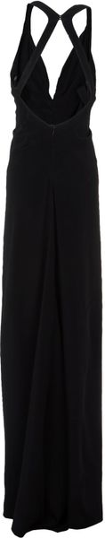 black deep neck dress