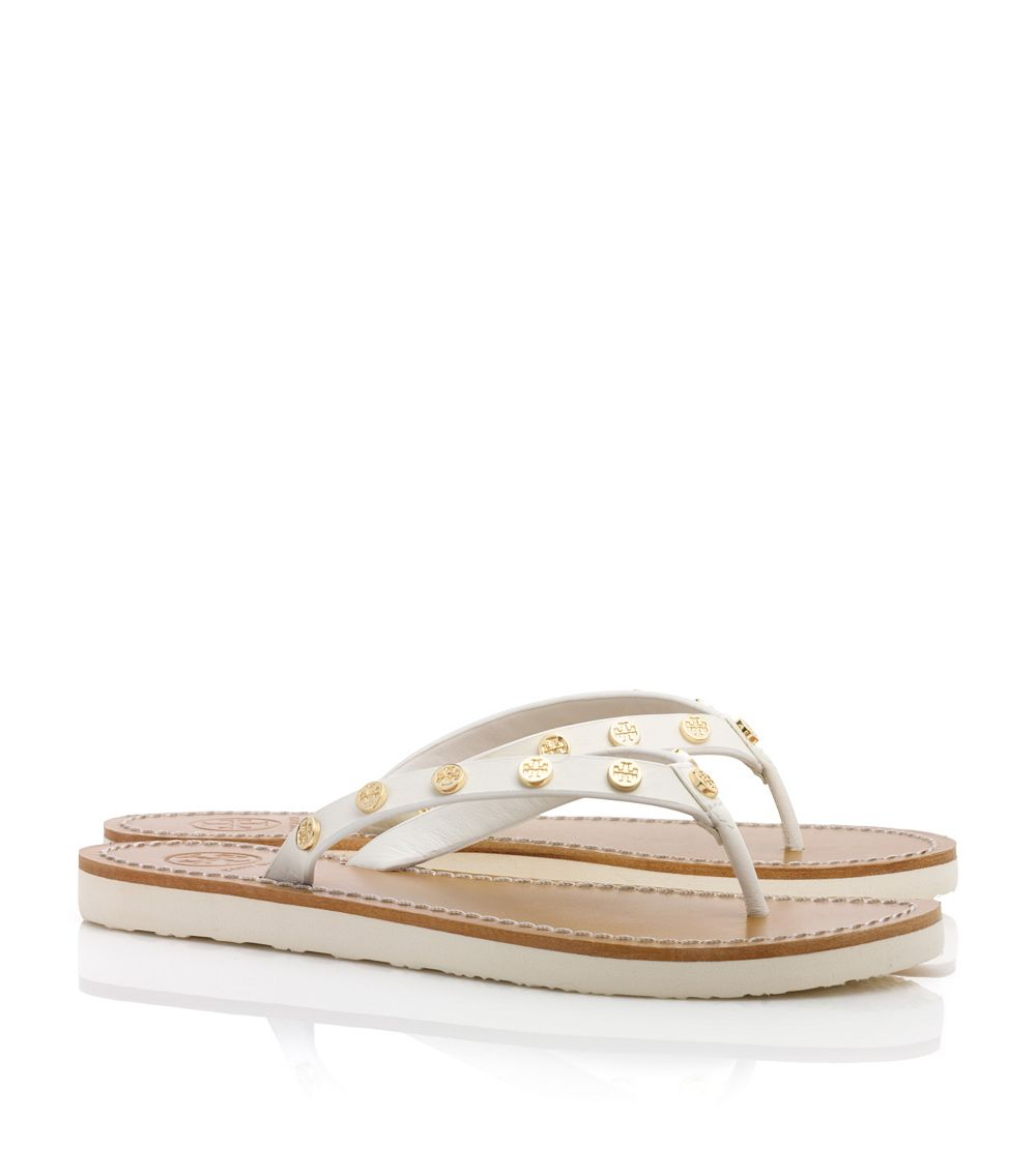 Tory Burch Ricki Flipflop in White (IVORY) | Lyst