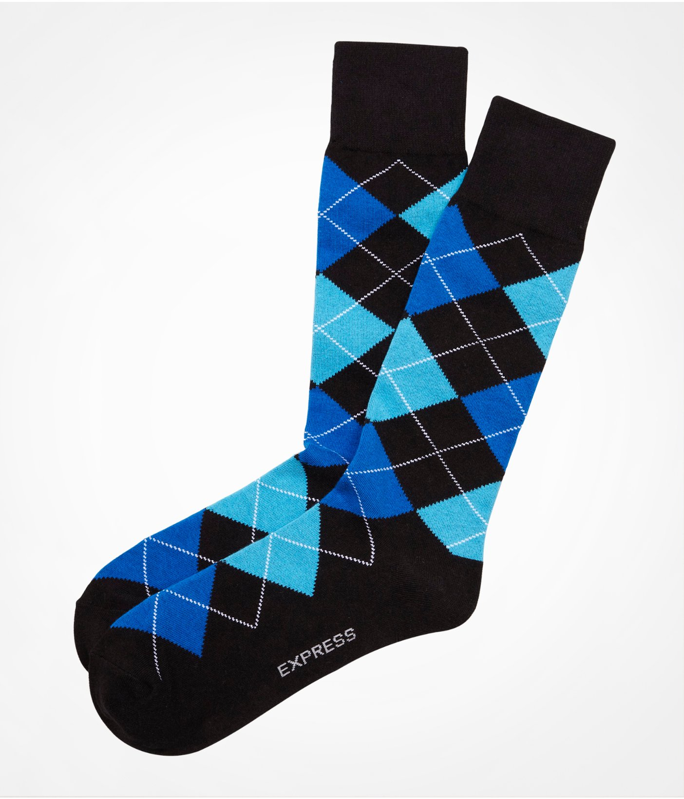 Express Argyle Dress Socks in Blue for Men (PITCH BLACK) | Lyst