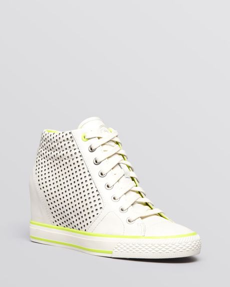 dkny high top wedge sneakers