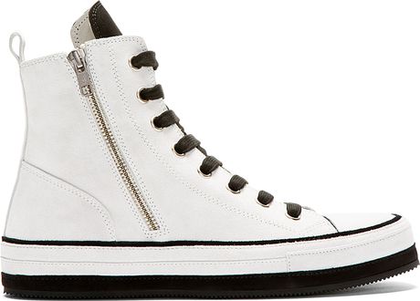 black and grey high tops