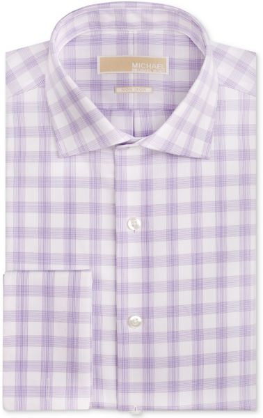 Michael Kors Michael Grappa Grid Dress Shirt in Purple for Men (Grappa ...
