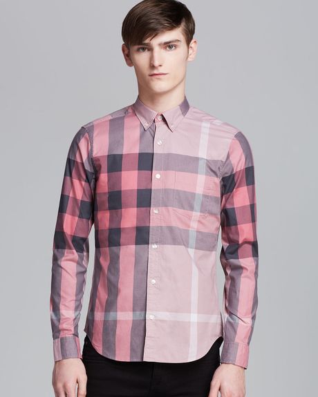 pink burberry shirt for men