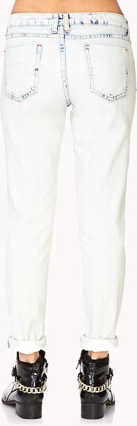 bleached distressed jeans