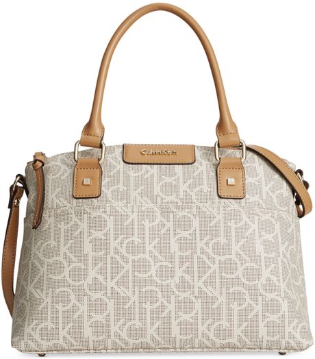 calvin klein hudson monogram satchel