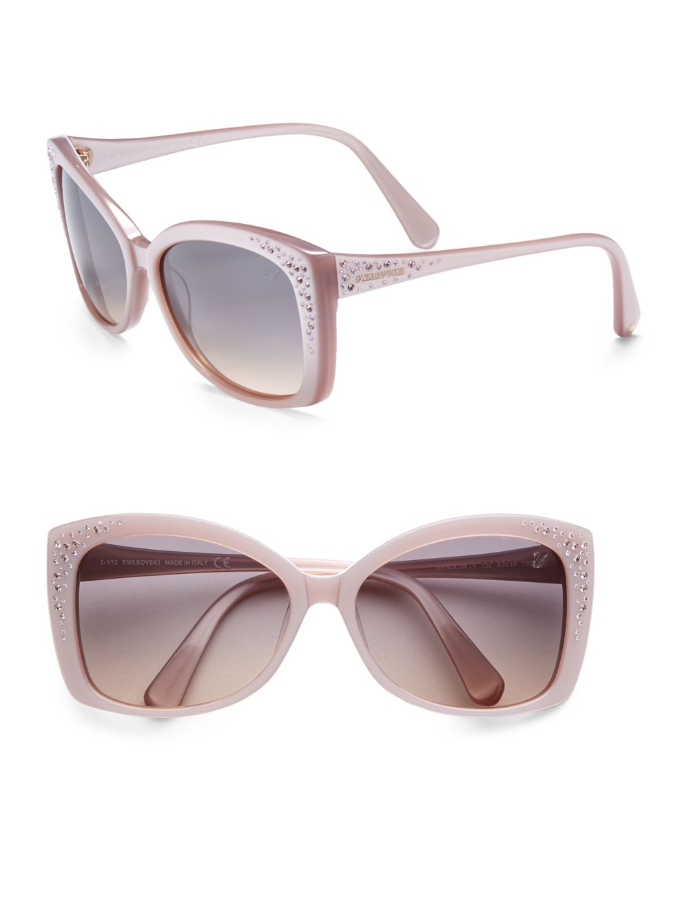 Swarovski Crystal Studded Squared Catseye Acetate Sunglasses in Purple (pink violet) Lyst