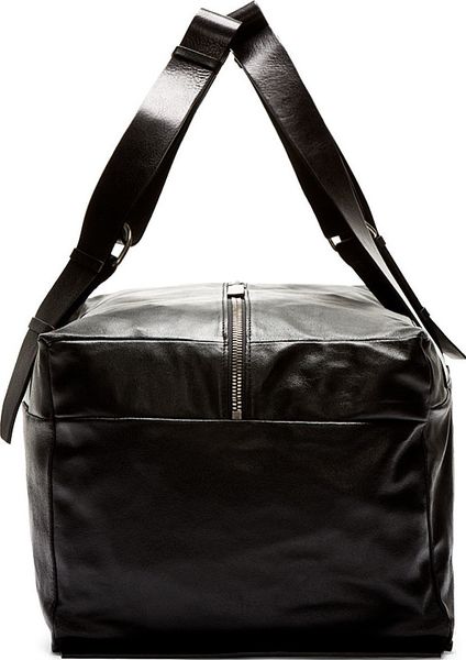 Ann Demeulemeester Black Leather Duffle Bag in Black for Men | Lyst