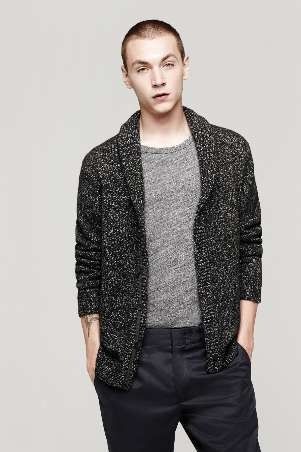 Rag & Bone Landon Shawl Cardigan in Black for Men | Lyst