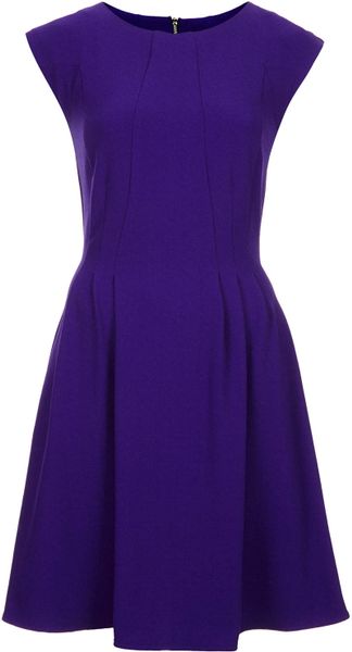 Topshop Tall Clean Seam Flippy Dress in Purple