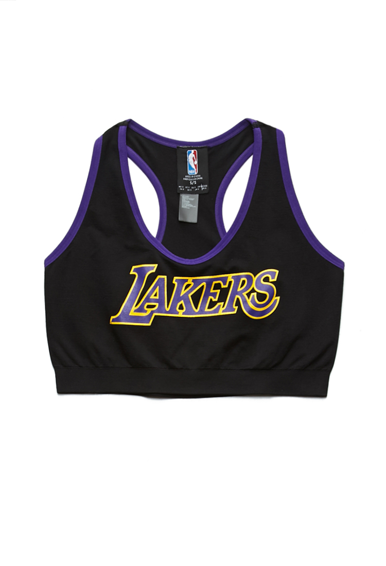 Forever 21 Los Angeles Lakers Sports Bra in Black (BLACK/PURPLE) Lyst
