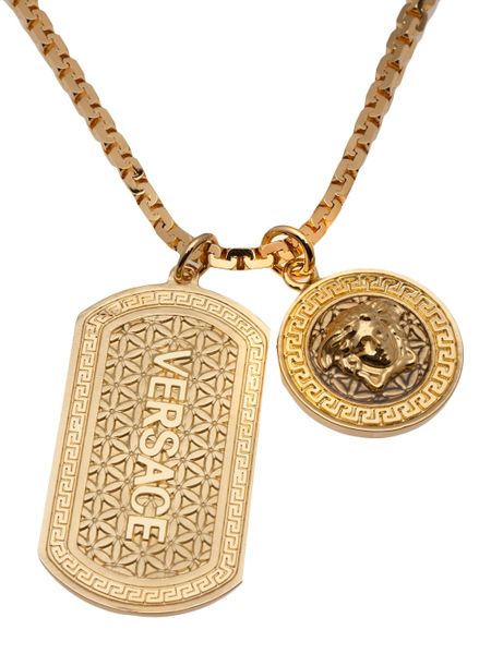 versace medusa dog tag necklace