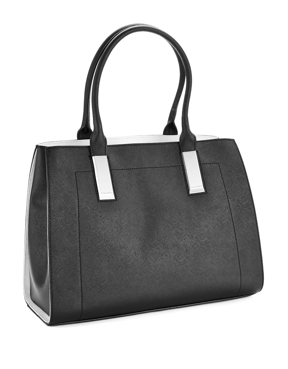 calvin klein black and white handbag