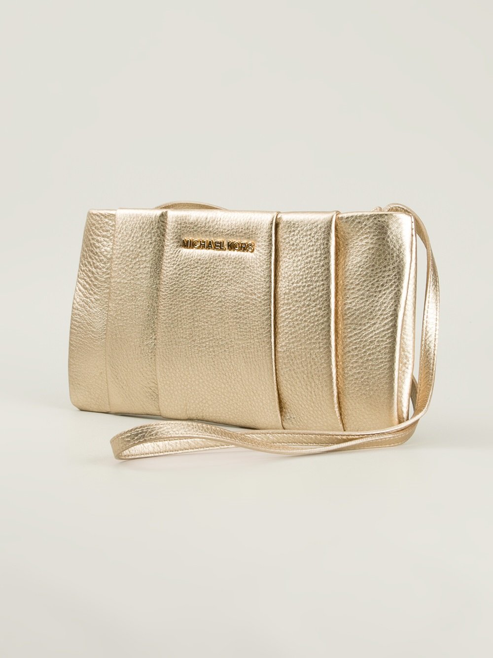 michael kors gold clutch purse