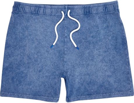 acid wash jersey shorts